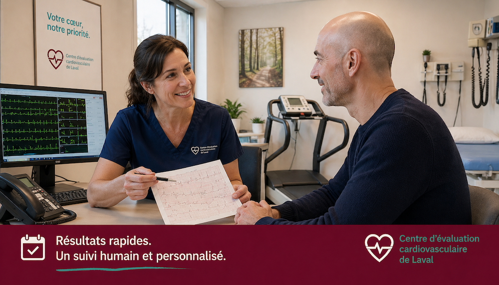 Couple devant la façade du District Médical St-Sulpice à Montréal, prendre rendez-vous simplement à la nouvelle Clinique Centre Cardio Laval