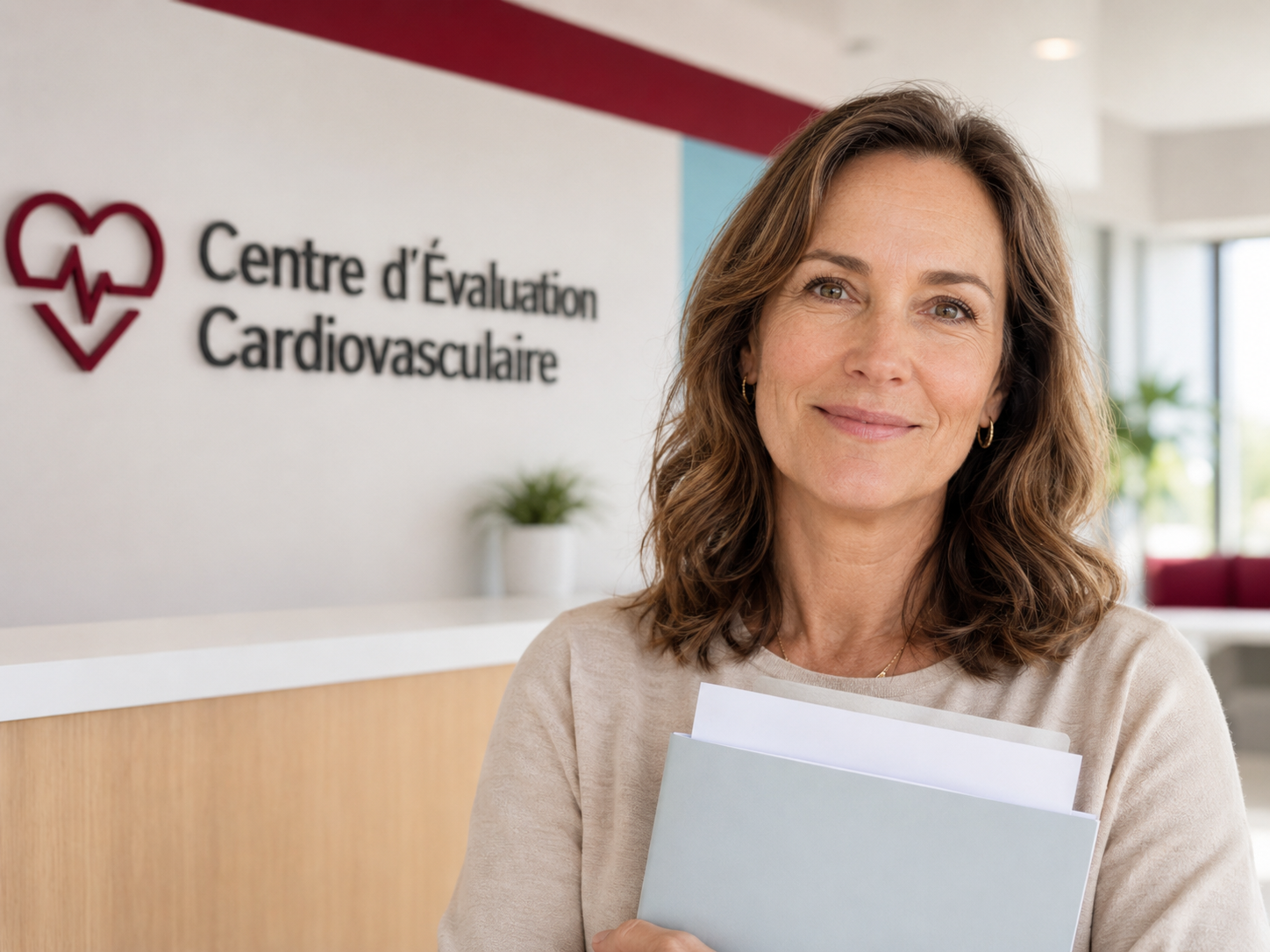 Patiente repartant avec ses résultats d'examen cardiaque le jour même à Montréal