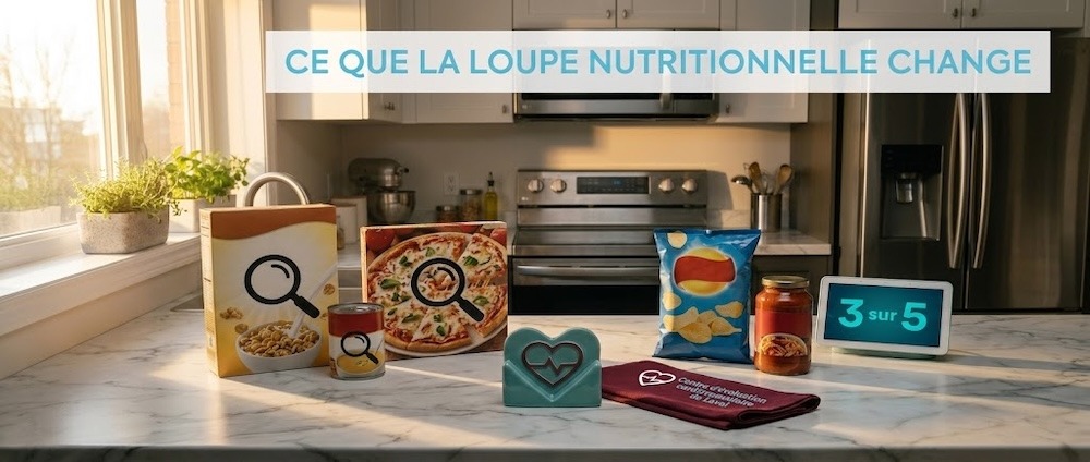 Symbole de la loupe nutritionnelle Élevé en sodium sur un emballage
